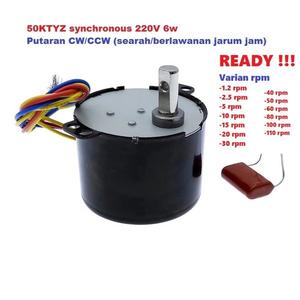 Jual AC Motor 50KTYZ synchronous CW-CCW 6W 1.2Rpm 2.5Rpm 5Rpm 10Rpm ...