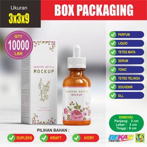 Jual 3.3x3.3x9 cm 10K Box Packaging Industri Botol Liquid Parfum 30 ML ...