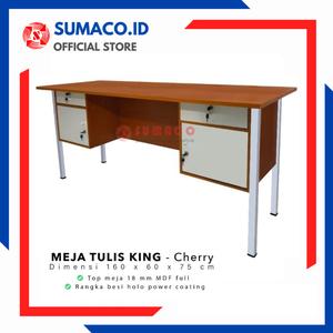 Jual Meja Kantor / Meja Kerja Kaki Besi || 1 Biro King (Cherry) - Kota