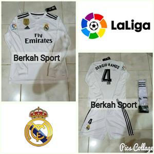 Paket Full Set Jersey Real Madrid Home Long Sleeve Versi La Liga dan di  Raisyah, Toko Tokopedia - Main Image