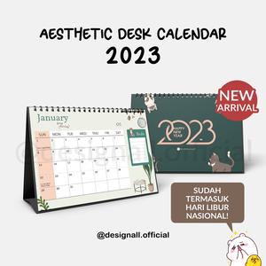 Jual Designall Kalender Meja Kalender Duduk Aesthetic Tahun 2023 Spiral ...
