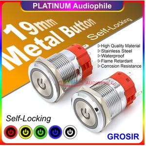 Jual Metal Push Button Switch 19mm + logo | LOCK LATCHING | stainless ...