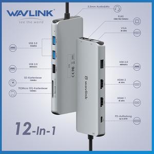 Jual Wavlink Stasiun Dok Tiga HUB USB C, Stasiun Dok Laptop Multiport ...