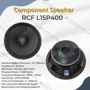 Jual SPEAKER WOOFER RCF L15P400 L 15P400 15 P400 GRADE A 15 INCH