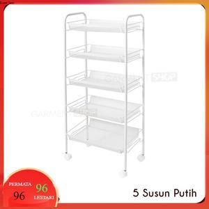 Jual Rak Troli Lantai Serbaguna 5 Susun Roda Aesthetic Ruang Tamu Kamar ...