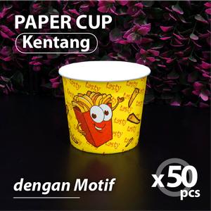 Jual Pak isi 50 pcs - Paper Cup Kentang Goreng - dengan Motif - Food ...