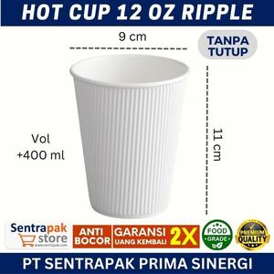 Jual paper cup 12 oz doue wall barrier gelombang putih - paper cup ...
