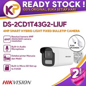 Telecamera IP Hikvision DS-2CD1T43G2-LIUF/SL 4MP Smart Hybrid Light PoE 6mm Ip67 Con Altoparlante Microfono - Foto 5
