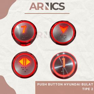 Jual Push Button Hyundai Bulat Red Led / Tombol Hyundai Lift Push ...