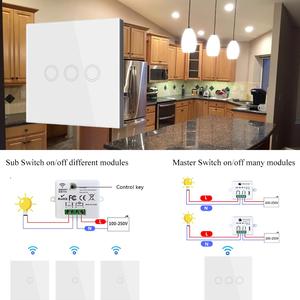 Jual 433MHz Touch Glass Panel Wall Switch Wireless Smart Switch Light ...