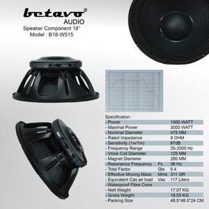 Jual Speaker komponen betavo 18 inch B18 w515 component b18