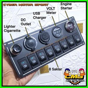 Jual Saklar mobil 12v 24v universal. sakelar 8 on off switch LED. panel ...