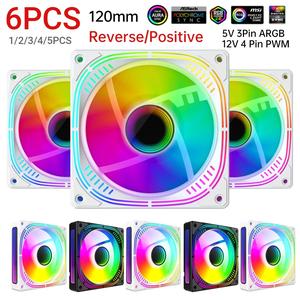 Jual 1-6PCS 120mm Fan ARGB Cooling Ventilador 5V 3Pin 12V 4 Pin PWM PC ...