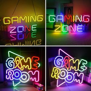 LED-neon en borden Game Zone voor ideeën voor gamekamers