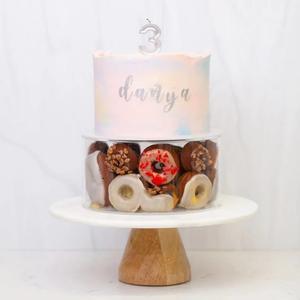 Jual Acrylic Fillable Cake Board Blank Stand Clear Box Dessert ...