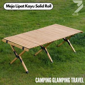 Promo 3ELS Meja Lipat Kayu Portable Camping Outdoor Solid Wood