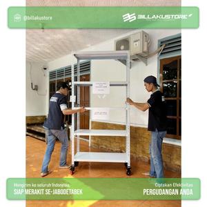 Jual Rak besi roda dorong billakustore 5 susun 100x40x200 cm rak dorong ...