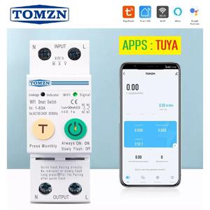 Jual Tuya Wifi Switch 2P Energy Kwh Power Monitor 63A With Leakage ...
