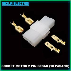 Jual Socket Motor 2 Pin Besar 10 Pasang Soket Motor Konektor Skun Motor ...