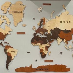 Jual World Map Decor / Hiasan Dinding Peta Dunia Kayu Layer Size L ...