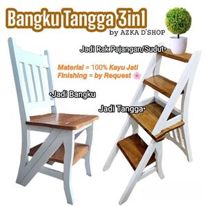 Jual Kursi Bangku Tangga 3in1 - Kursi Tangga 3in1 - Putih Full ...