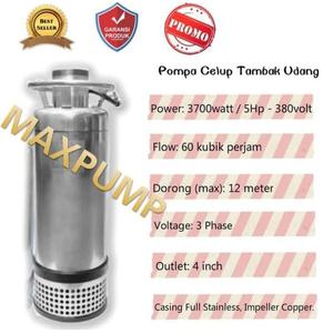 Jual MAXPUMP Pompa Air celup pipa Outlet 4inch SUBMERSIBLE PUMP 5HP ...