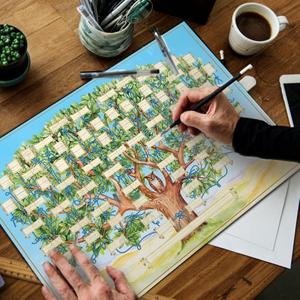 Jual 6 Generation Family Tree Chart Poster Hanging Cloth Fillable ...