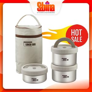 Jual Lunch Box Set Kotak Makan Tahan Panas 3 Layer 470ml 650ml with Bag ...