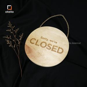 Jual Open Closed Sign Board Kayu Pinus Grafir Wooden Signage Cafe ...
