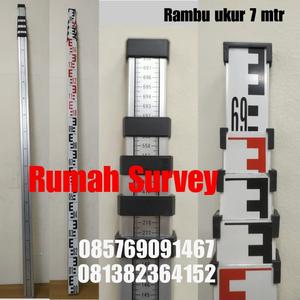 Nivo Rambu Jual RAMBU UKUR 7 Meter / BAK UKUR / LEVELLING STAFF 7 Meter + Nivo ...