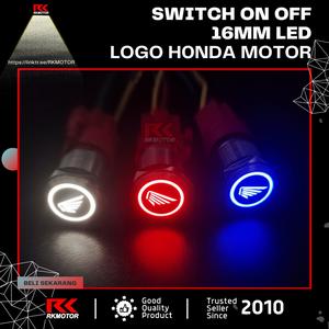 Jual Saklar On Off LED Stainless Push Button Switch 16MM 3A 12V - Logo ...