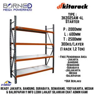 Jual RACK STARTER KITARACK 3K2025 WAREHOUSE MEDIUM DUTY 4 LAYER 300KG ...