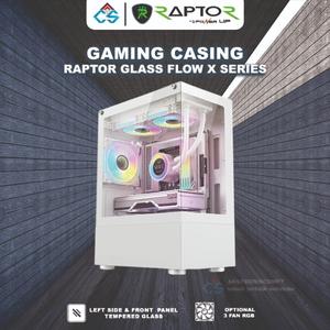 Jual NEW Casing Gaming Raptor Glass Flow X Series White - Casing Gaming ...