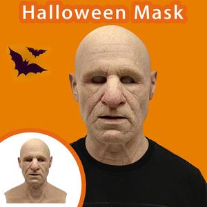 Masque Halloween Vintage – Visage De Vieil Homme En Vinyle, Années 80, Fabrication Française