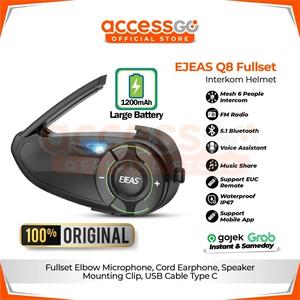 EJEAS Q8 Motorrad Bluetooth Headset - Mesh Intercom Für 6 Personen Bis 800m