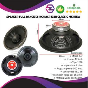 Jual Speaker Full Range ACR Speaker 12 inch 1238 Classic New MK1