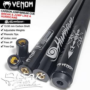 Jual Venom Carbon JB Cue Hurricane Black - 13.5mm Jump Break Stick