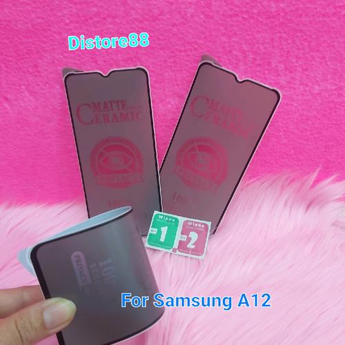 Jual Anti Gores spy Privacy For Samsung A12 Tempered Glass Full