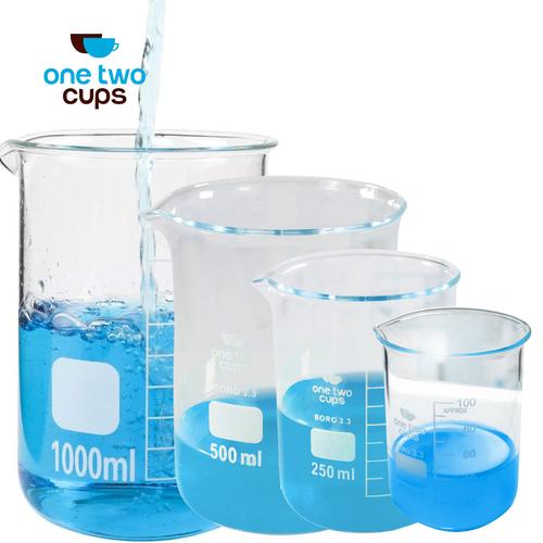 Jual One Two Cups Gelas Ukur Dapur Lab Kimia Multifungsi Borosilicate ...