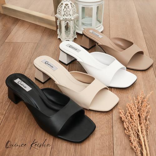 Promo QUINCE Keisha Sandal Wide Strap Heels Hitam, 36 di Quince Shop_new  Tokopedia