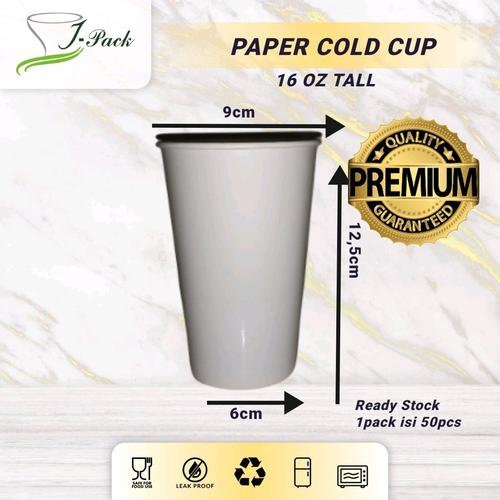 Jual PAPER CUP COLD / GELAS KERTAS MINUMAN DINGIN 16oz per 50pcs - CUP ...
