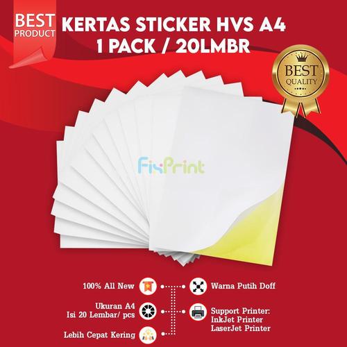 Jual Kertas Stiker HVS A4 Sticker Label Paper HVS A4 Doff Matte 20 ...