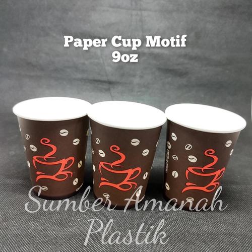 Promo Paper Cup Motif 9oz / Gelas Kertas Kopi Tahan panas Polos 9oz Isi ...