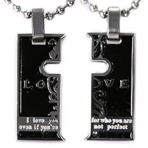 Gambar KALUNG Couple Black Cross Love dari KLIKHADIAH Jakarta Utara Tokopedia