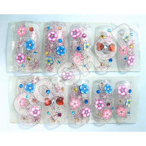Foto Produk Kuku Siap Pakai Tema Fimo Flower dari QQ