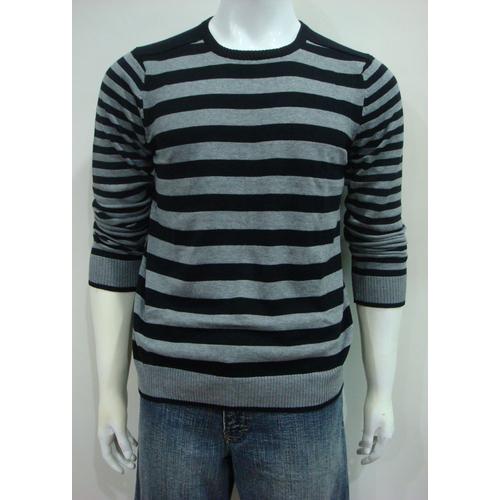 Gambar Stripe Round Neck (light grey) dari EL Shop Jakarta Barat Tokopedia