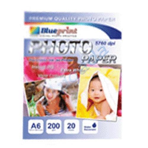 Foto Produk Blueprint Photo Paper (BP-GPA6200) - A6, 20 Sheet, 200 Gsm, Cast Coating, Glossy, Water Resistant dari Dbestcompushop