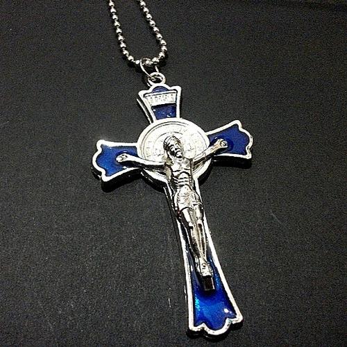 Foto Produk Kalung Salib Benediktus Biru Besar (7 cm) dari JD Christa