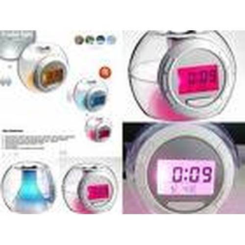 Gambar Jam Alarm Moody Bulat Bening Menyala 7 Warna (Round Moody Clock 7 Colors) + Suara Alam (Natural Sound) dari ABC Store Kab. Sorong Tokopedia