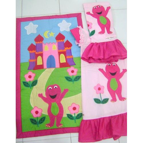 Foto Produk SET SAJADAH + MUKENA ANAK MOTIF BARNIE SIZE L (5-6TH) dari AthaDriMeL ShoP